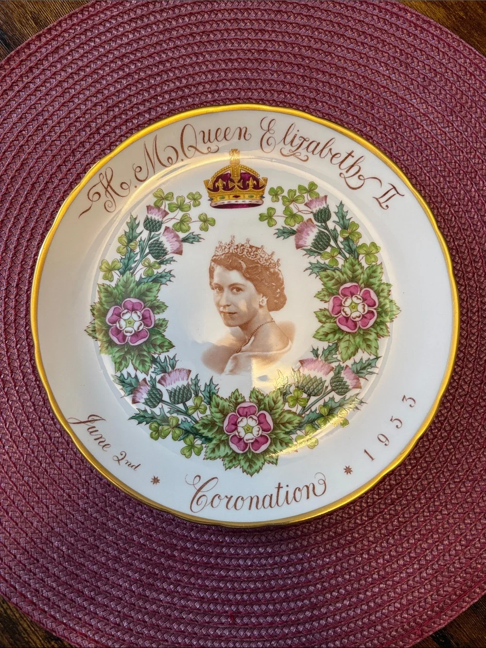 Queen Elizabeth II Coronation Commemorative Bone China Plate June 2nd 1953 8”